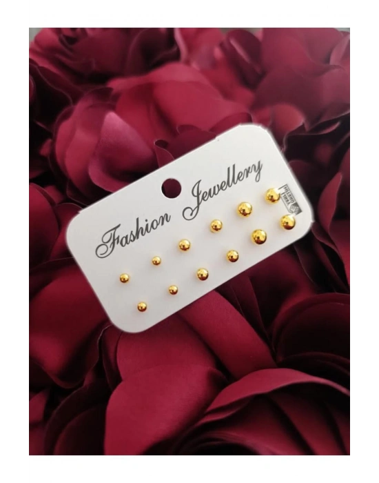 12 Adet Küpe Piercing Çok Amaçlı Ürün (Altın)