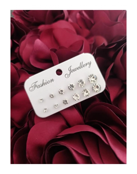 12 Adet Küpe Piercing Çok Amaçlı Ürün (Şeffaf)