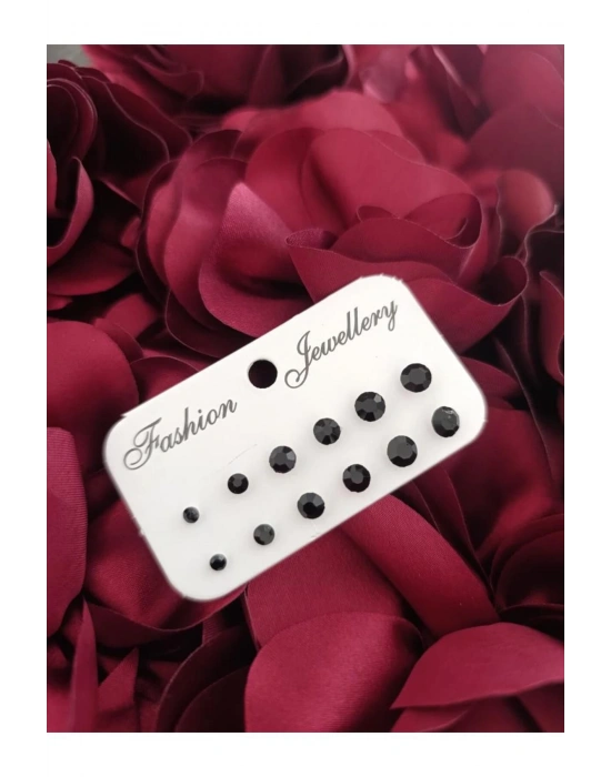 12 Adet Küpe Piercing Çok Amaçlı Ürün (Siyah)