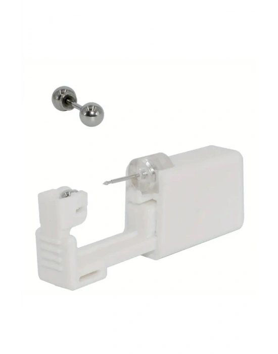 2 Adet Tek Kullanımlık Kulak Delme Piercing Aparatı Küpesi Kendi İçinde Mevcut Kulak Delme Seti