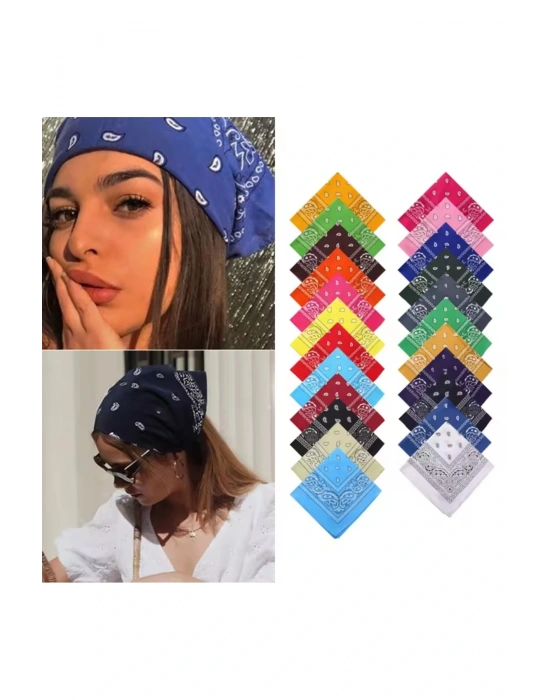 3 Adet Desenli Kare Bandana