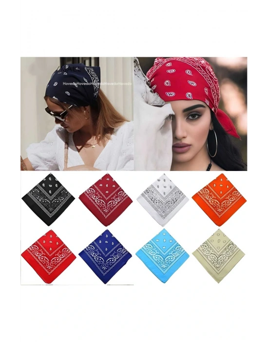 3 Adet Desenli Kare Bandana