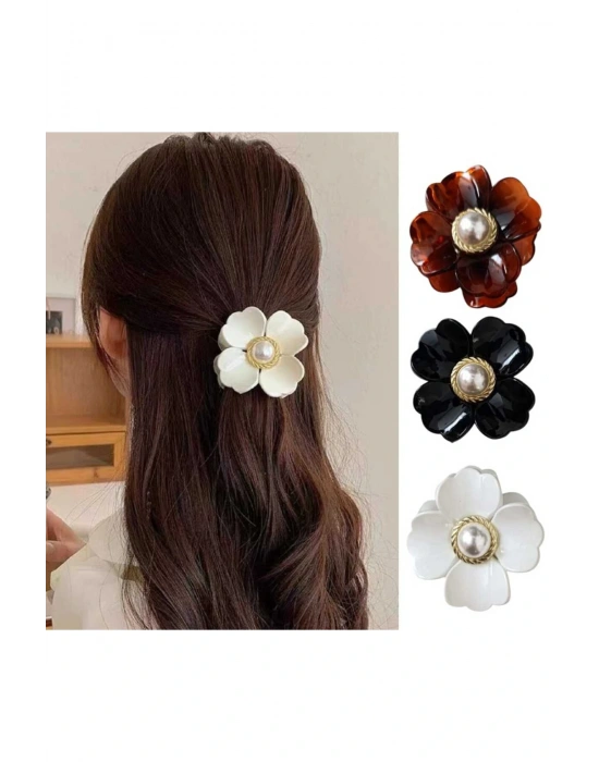 3 Farklı Renkte İncili Mandal Toka