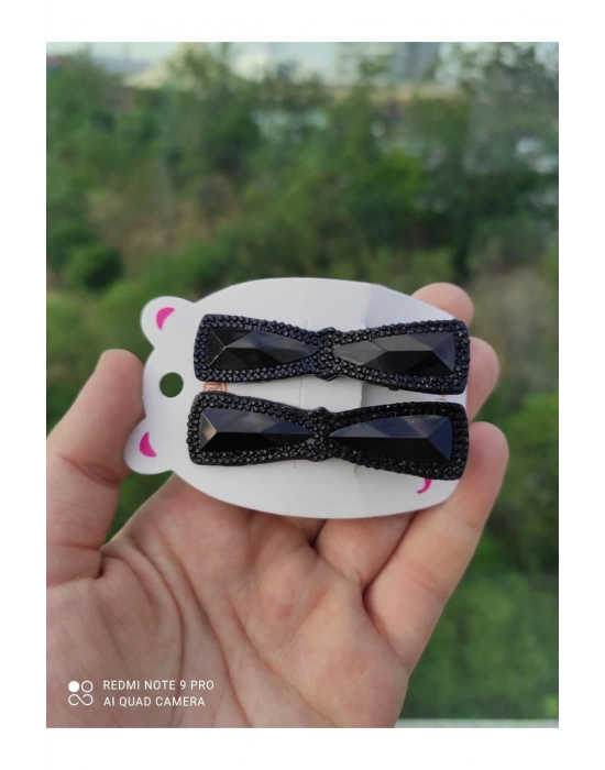 Kadın Siyah Kristal Taşlı Toka