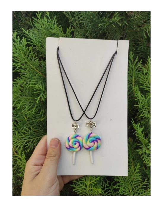 Aksesuar Best Friends Arkadaşlık Kolyesi Lolipop Figürlü