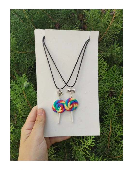 Best Friends Arkadaşlık Kolyesi Lolipop Figürlü