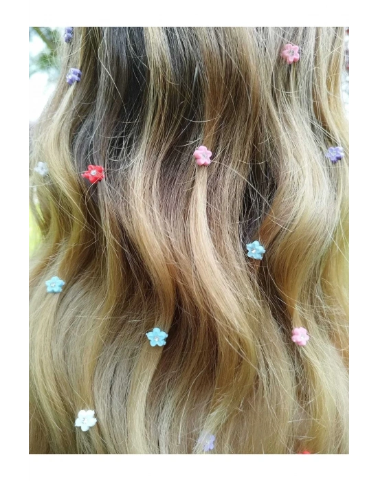 24 Adet Canlı Renkli Saç Süsü Lily Örgü Tokası