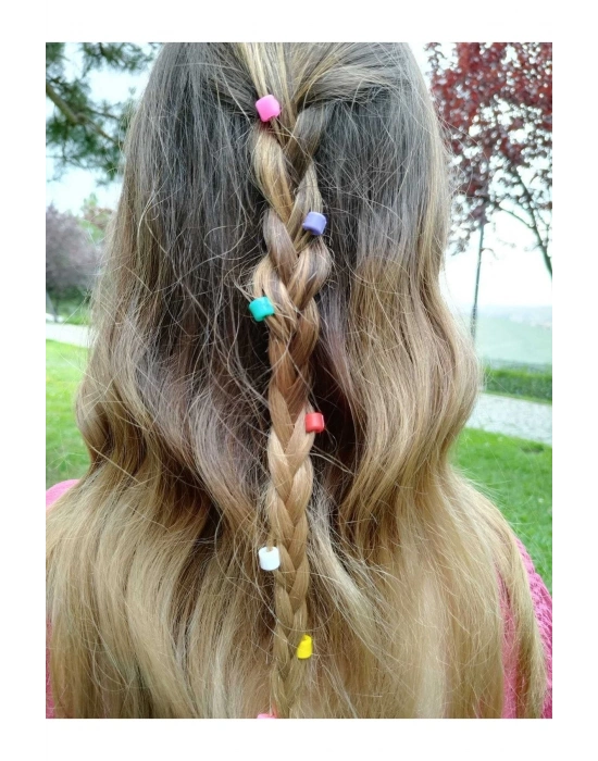 Renkli Saç Örgü Boncuğu 50li