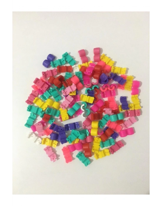 Renkli Saç Örgü Boncuğu 50li