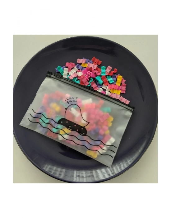 Şeffaf Çantalı 50 Adet Saç Örgü Boncuğu