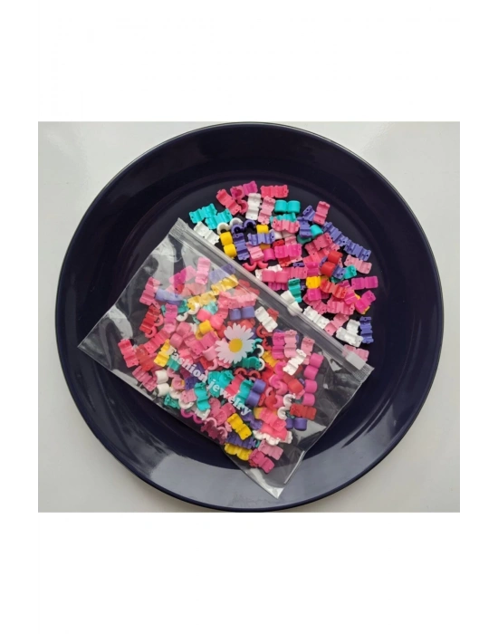 Şeffaf Papatya Çantalı 100 Adet Saç Örgü Boncuğu