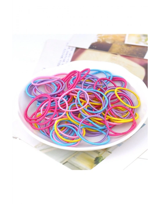 Lily 50 Adet Renkli Kumaş Lastik Toka