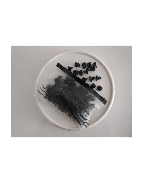 Şeffaf Çantalı 50 Adet Siyah Mandal Toka