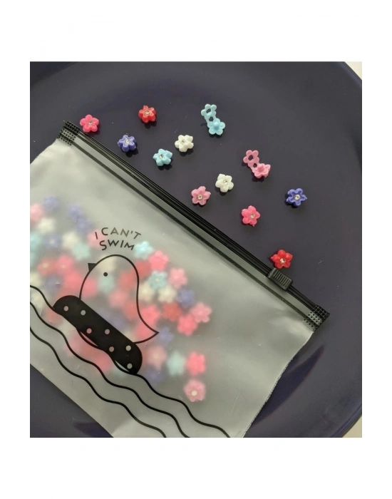 Şeffaf Çantalı 50 Adet Parlak Canlı Renklerde Saç Süsü Saç Örgü Boncuğu