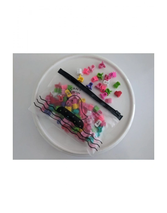 Şeffaf Çantalı 50 Li Renkli Mandal Toka