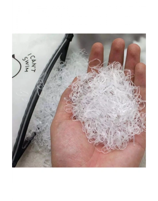 Şeffaf Çantalı 500 Adet Şeffaf Örgü Saç Lastik Tokası Mini Tokalar