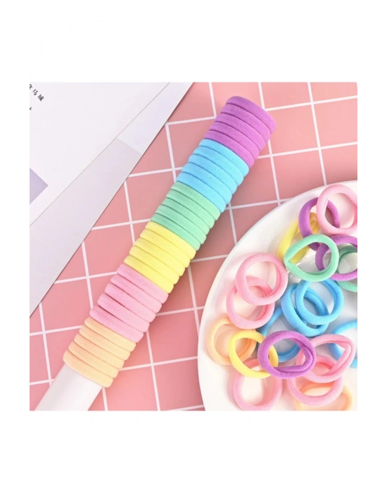 Kadın 30lu Pastel Renkli Lastik Toka Seti