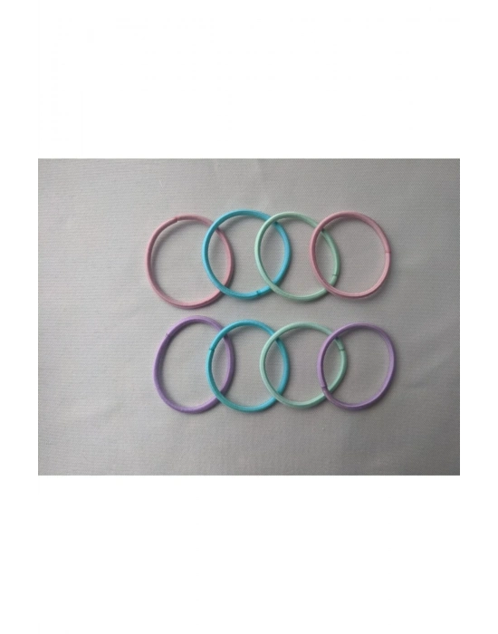 8 Adet Büyük Boy Soft Renk Parlak Lastik Toka
