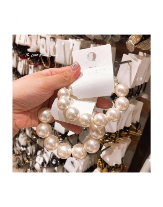 Vintage Büyük Incili Halka Toka