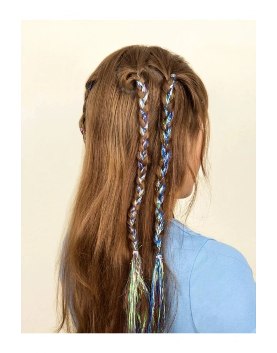 Kadın Gümüş Renk Yan Postiş