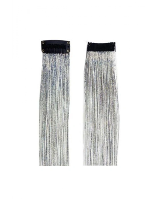 Kadın Gümüş Renk Yan Postiş