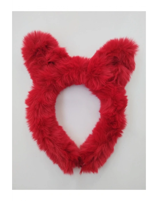 Lily Çocuk Kırmızı Peluş Tavşan Taç