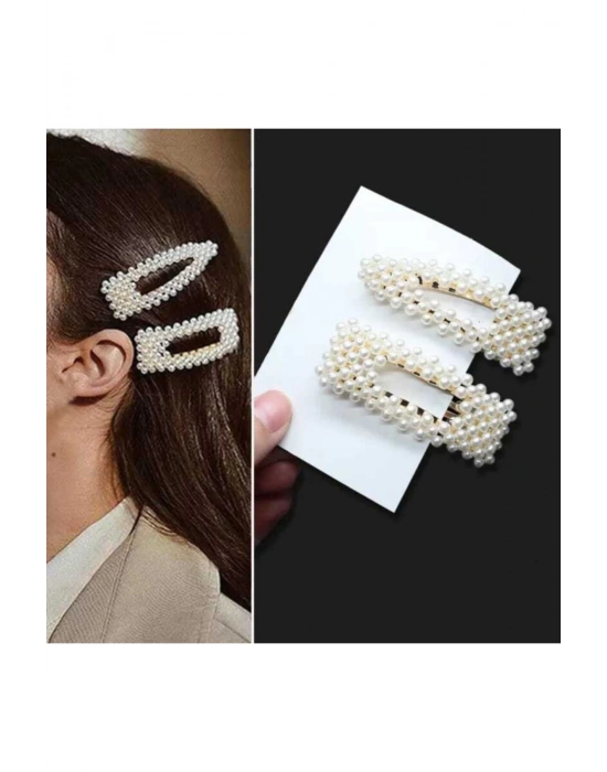 Vintage Kadın 2li Incili Çıtçıt Yan Toka - Trend Model