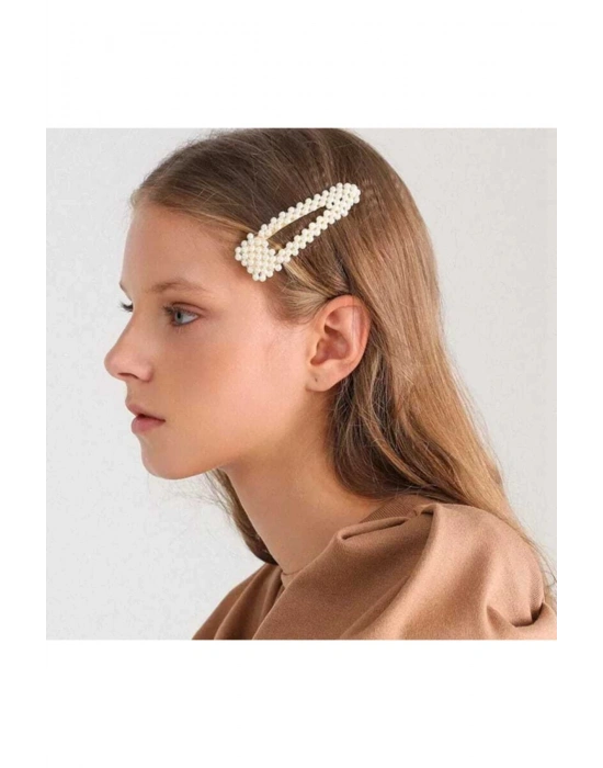 Vintage Kadın Incili Çıtçıt Yan Toka - Trend Model