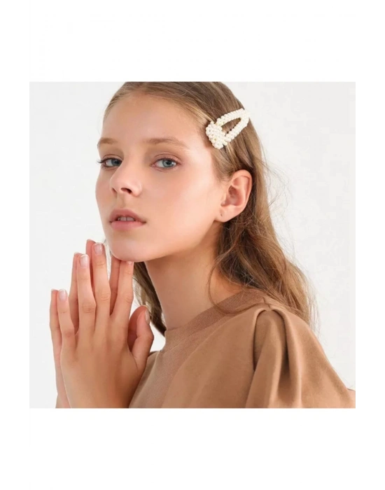 Vintage Kadın Incili Çıtçıt Yan Toka - Trend Model