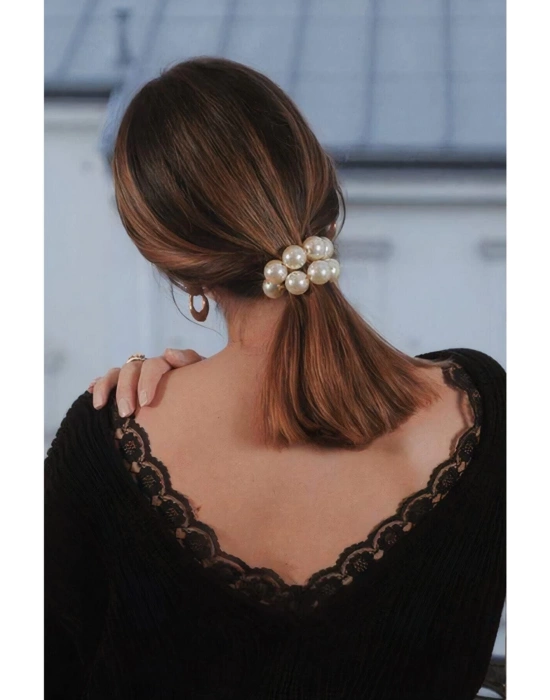 Kadın Pearls Inci Esnek Saç Tokası