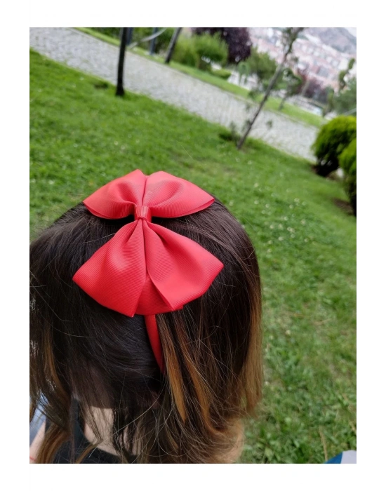 Lilyum Kırmızı Fiyonklu Lohusa Tacı