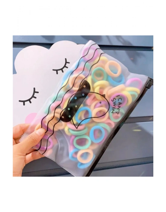 Şeffaf Çantalı 100lü Lily Mini Lastik Toka Her Yaşa Uygun