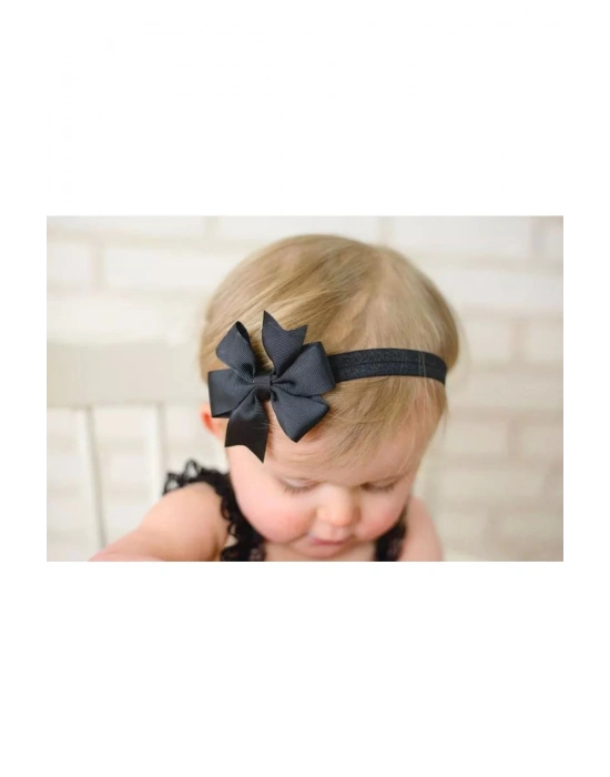 Lily Kız Bebek Çocuk Siyah Fiyonk Bandana