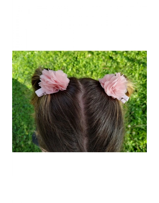 Kız Çocuk Pudra Pembe Renk 2li Klips Lily Toka