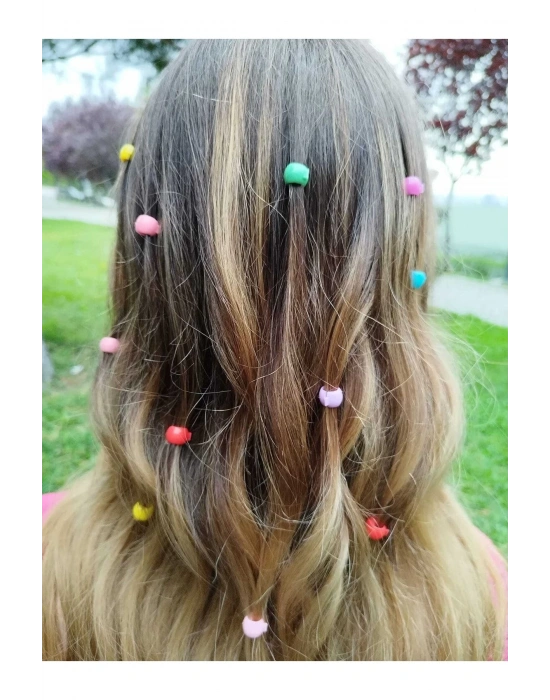 Lily Kız Çocuk 12 Adet Renkli Saç Örgü Boncuğu