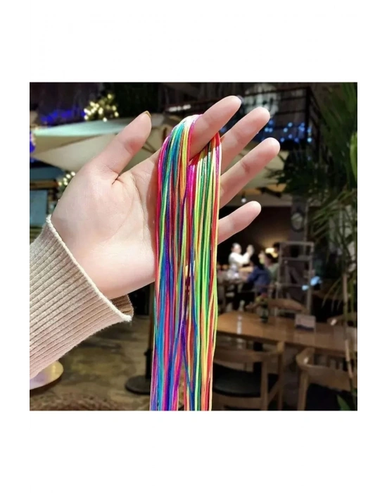 8 Adet Renkli Saç Postiş-saç Ipi 100 Cm