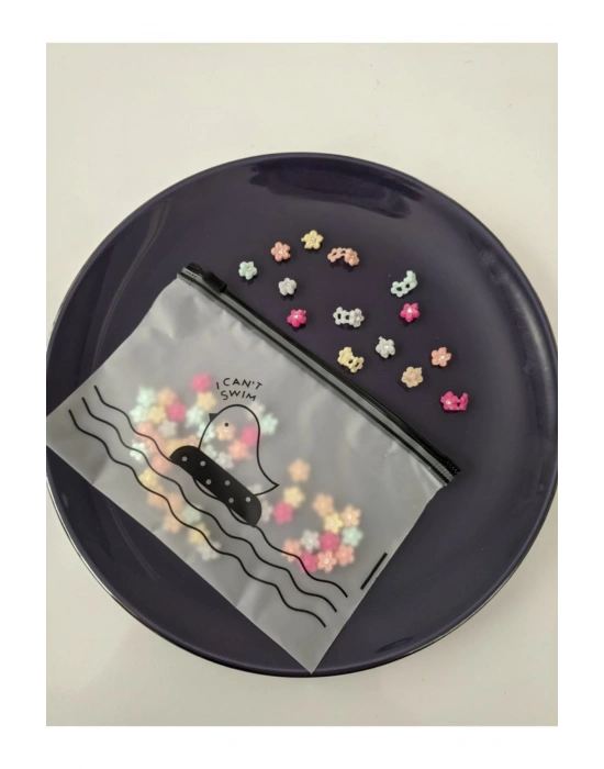 Şeffaf Çantalı 50 Adet Soft Renklerde Saç Süsü Saç Örgü Boncuğu