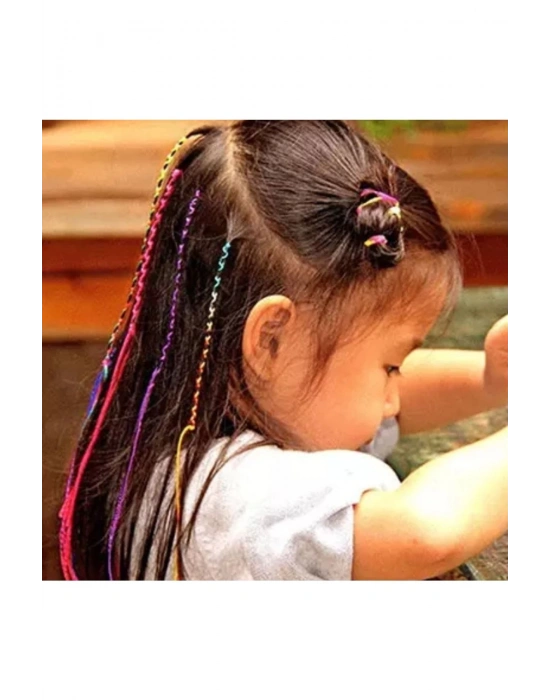 Lily Renkli Kalın Ipli Saç Ipi Saç Süsleme Ipi Saç Örgü Ipi 8 Adet 100 Cm