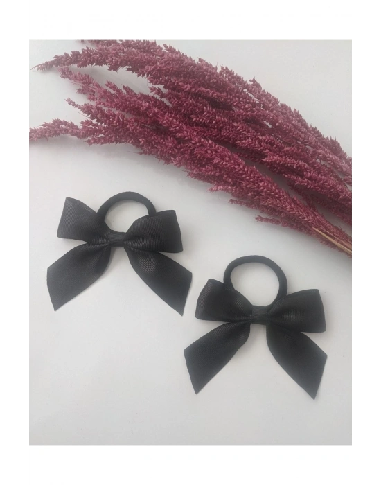 Lily Kız Çocuk Siyah Renk Lastikli Fiyonk Candy Toka