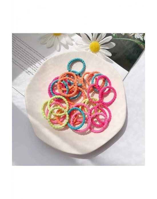 50 Adet Parlak Renkli Mini Kumaş Lastik