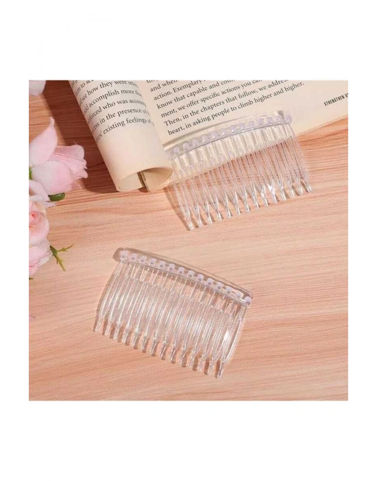 Vintage 3 Adet Şeffaf Tarak Toka