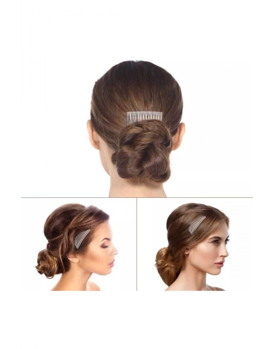 Vintage 3 Adet Şeffaf Tarak Toka