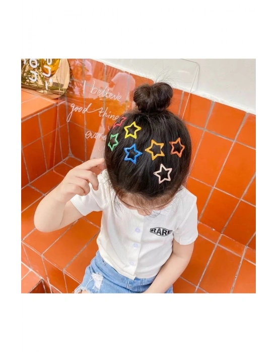 Lily 3 Adet Karışık Renk Yıldız Çıtçıt Figür Çıt Çıt Toka Metal Pens Toks