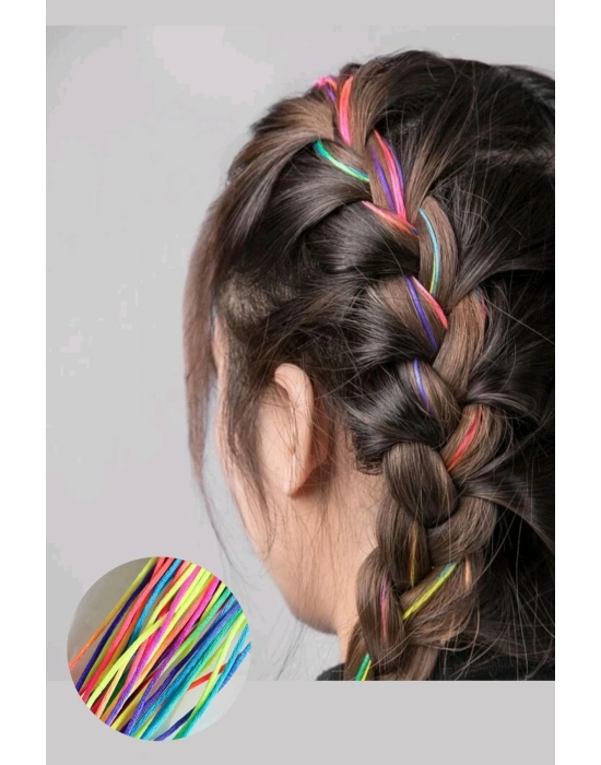 Kalın Ipli Ebruli 8 Adet Saç Ipi 100 Cm