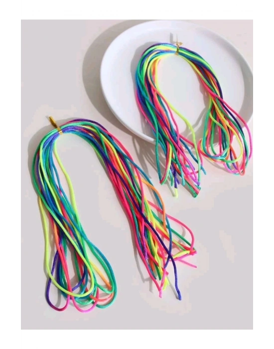 Kalın Ipli Ebruli 8 Adet Saç Ipi 100 Cm