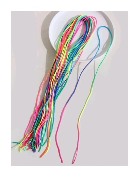 Kalın Ipli Ebruli 8 Adet Saç Ipi 100 Cm