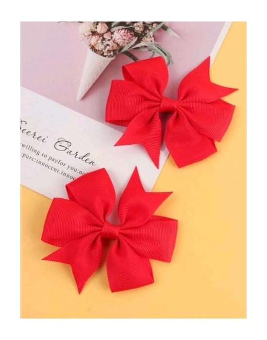 Lily Kız Çocuk -bebek Ikili Kırmızı Renk Pırpır Toka 23 Nisan Tokası Özel Gün Parti Tören Tokası