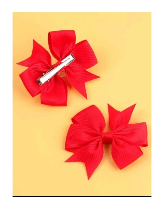 Lily Kız Çocuk -bebek Ikili Kırmızı Renk Pırpır Toka 23 Nisan Tokası Özel Gün Parti Tören Tokası