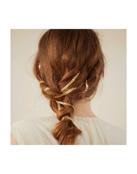 Vintage Zincir Model Çıtçıtlı Topuz Tokası