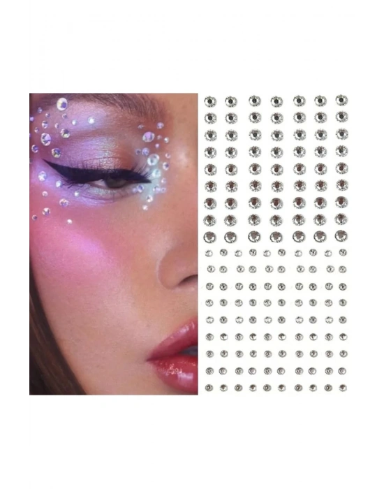 Vintage Büyük-kucuk Ikili Model Sticker Yüz Ve Vücut Taşı Seti Makyaj Taşı